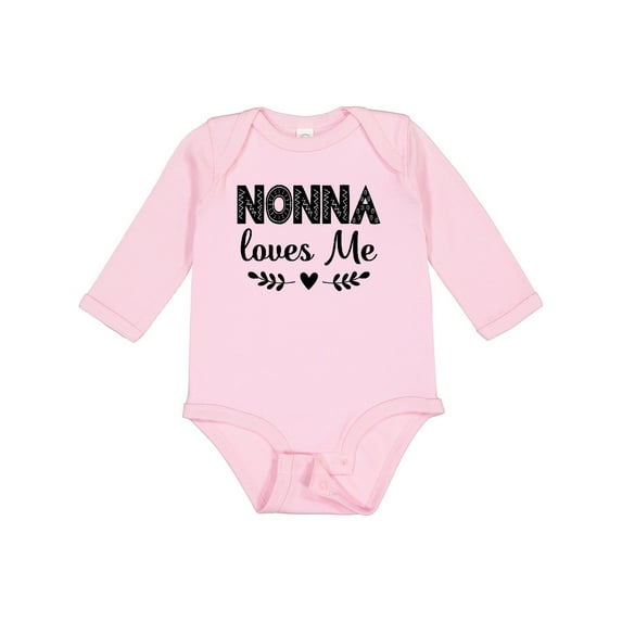 Inktastic Nonna Baby Clothes Grandchild Girls Long Sleeve Baby Bodysuit