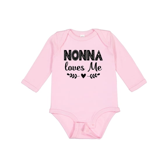 Inktastic Nonna Baby Clothes Grandchild Girls Long Sleeve Baby Bodysuit