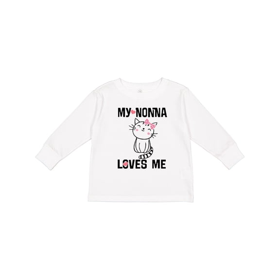 Inktastic Nonna Loves Me Girls Girls Long Sleeve Toddler T-Shirt