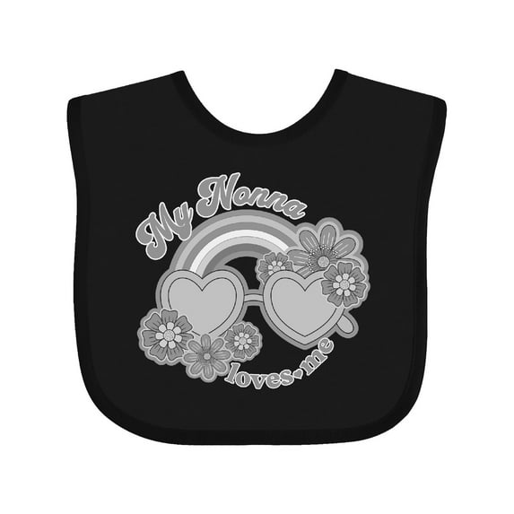 Inktastic Nonna Loves Me Girls Granddaughter Rainbow Girls Baby Bib