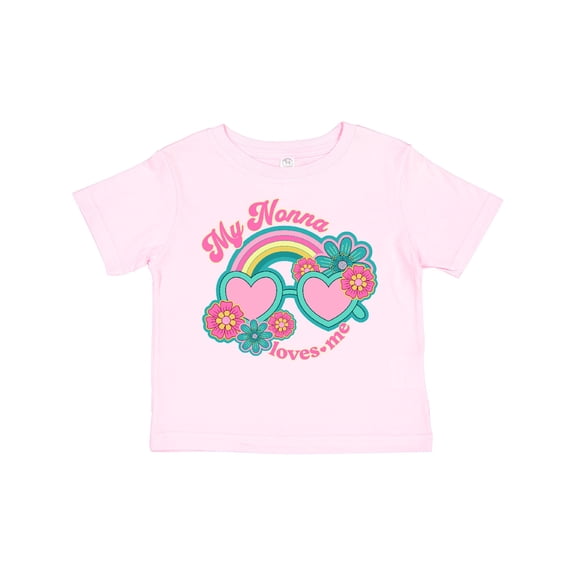 Inktastic Nonna Loves Me Girls Granddaughter Rainbow Girls Toddler T-Shirt