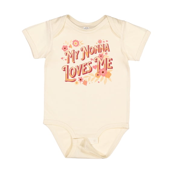 Inktastic Nonna Loves Me Granddaughter Flowers Girls Baby Bodysuit
