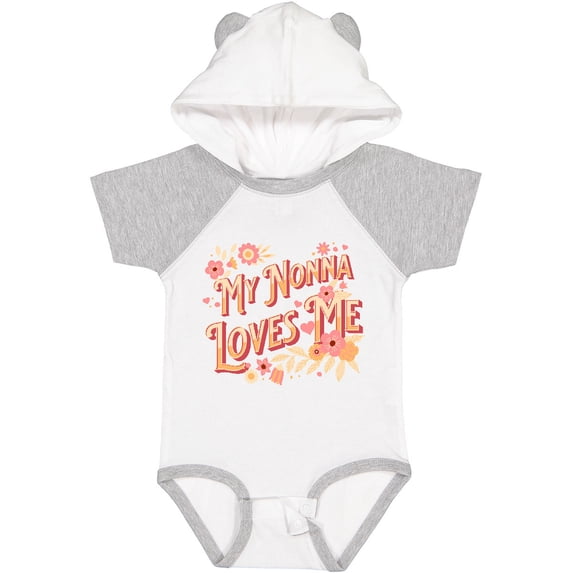 Inktastic Nonna Loves Me Granddaughter Flowers Girls Baby Bodysuit