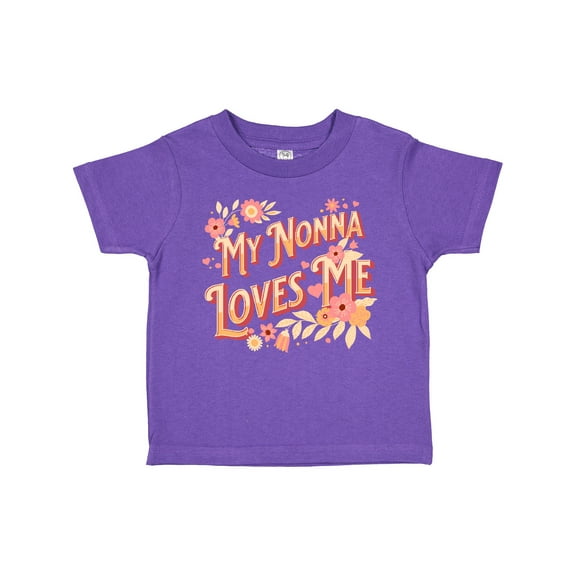 Inktastic Nonna Loves Me Granddaughter Flowers Girls Toddler T-Shirt