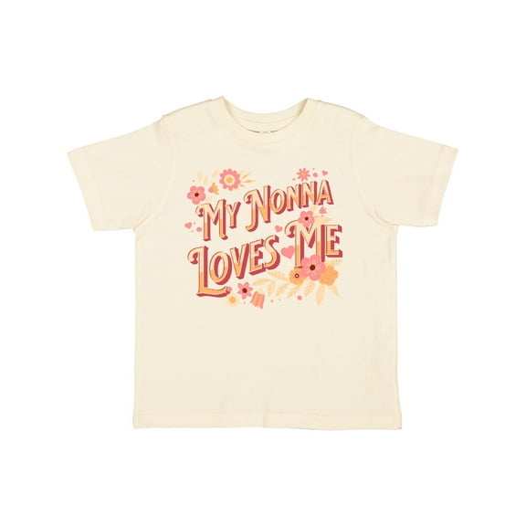 Inktastic Nonna Loves Me Granddaughter Flowers Girls Toddler T-Shirt