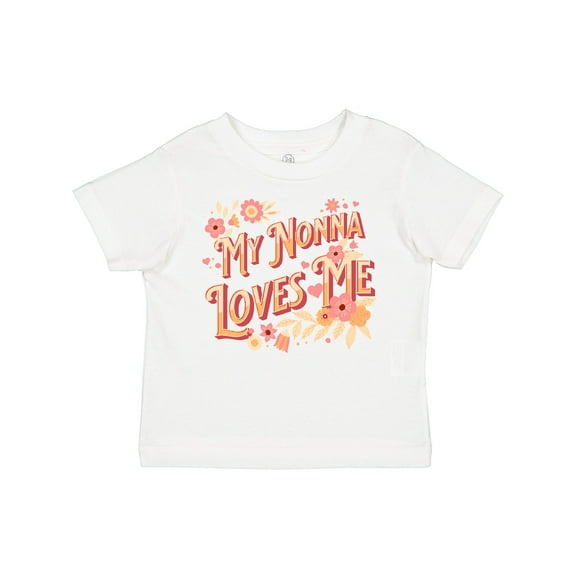 Inktastic Nonna Loves Me Granddaughter Flowers Girls Toddler T-Shirt