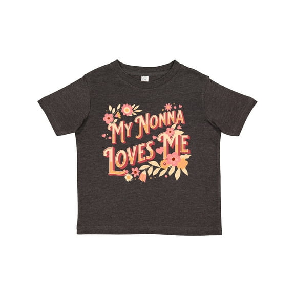 Inktastic Nonna Loves Me Granddaughter Flowers Girls Toddler T-Shirt