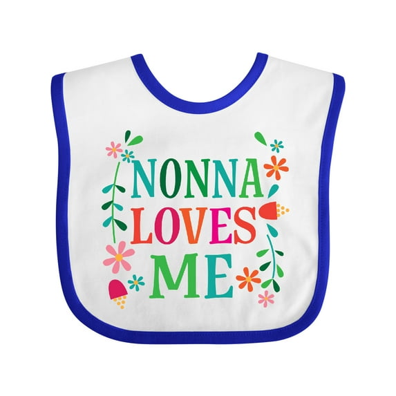 Inktastic Nonna Loves Me Granddaughter Girls Baby Bib