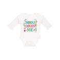 thumbnail image 1 of Inktastic Nonna Loves Me Granddaughter Girls Long Sleeve Baby Bodysuit, 1 of 5