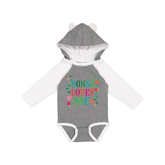 Inktastic Nonna Loves Me Granddaughter Girls Long Sleeve Baby Bodysuit