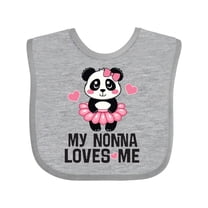 Inktastic Nonna Loves Me Granddaughter Panda Girls Baby Bib