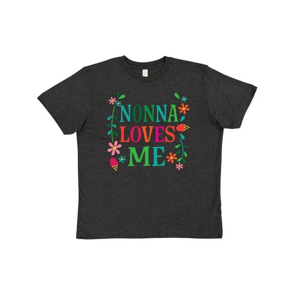 Inktastic Nonna Loves Me Granddaughter Youth T-Shirt