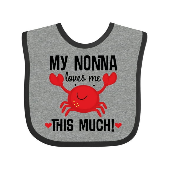 Inktastic Nonna Loves Me Grandson Boys or Girls Baby Bib