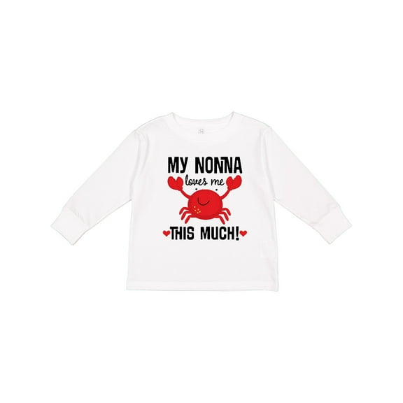 Inktastic Nonna Loves Me Grandson Boys or Girls Long Sleeve Toddler T-Shirt