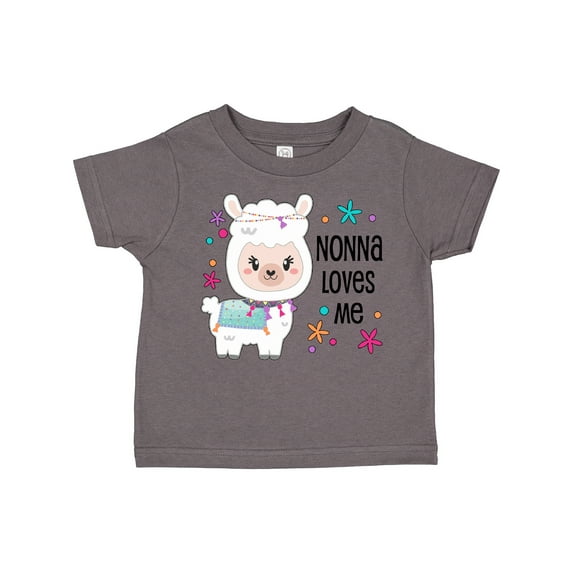 Inktastic Nonna Loves Me- cute and happy llama Boys or Girls Toddler T-Shirt
