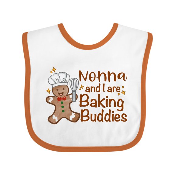Inktastic Nonna and I Are Baking Buddies Boys or Girls Baby Bib