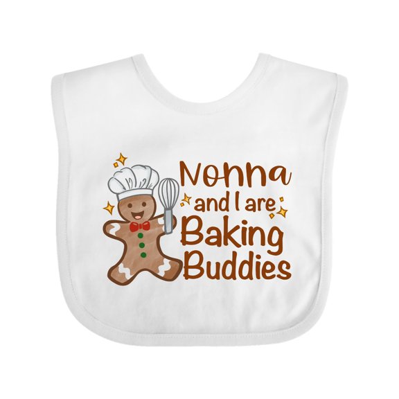 Inktastic Nonna and I Are Baking Buddies Boys or Girls Baby Bib