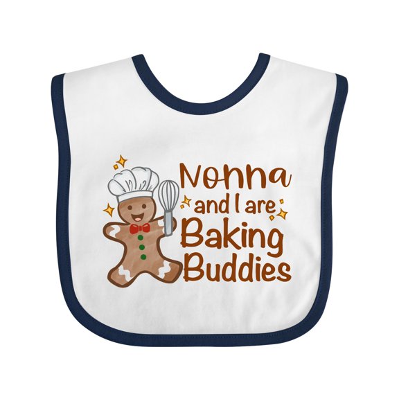Inktastic Nonna and I Are Baking Buddies Boys or Girls Baby Bib