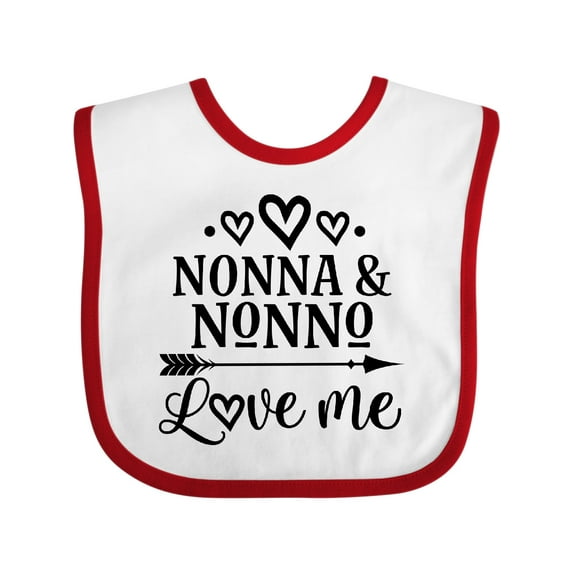 Inktastic Nonna and Nonno Love Me Boys or Girls Baby Bib
