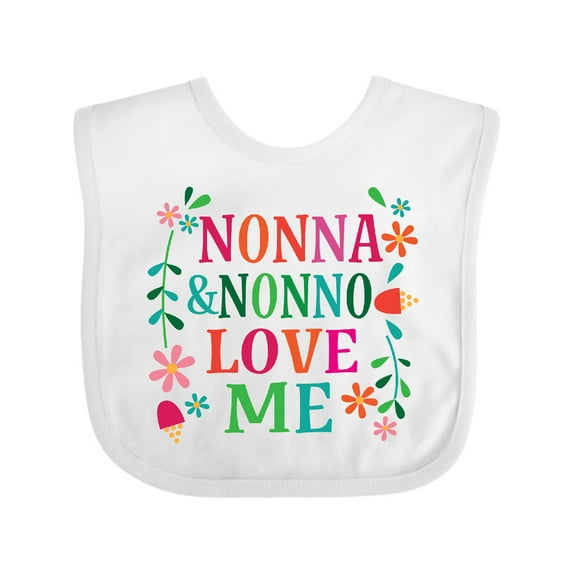 Inktastic Nonna and Nonno Love Me Girls Baby Bib