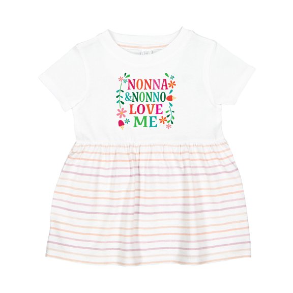 Inktastic Nonna and Nonno Love Me Girls Baby Dress