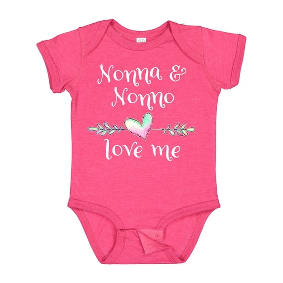 Inktastic Nonna and Nonno Love Me- Heart Grandchild Boys or Girls Baby Bodysuit