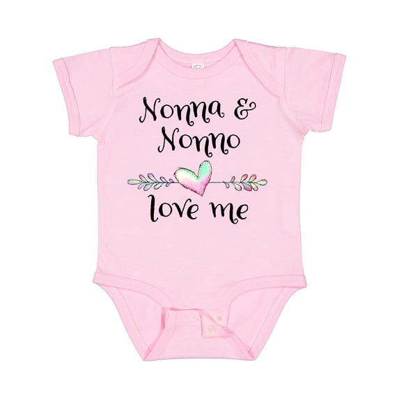 Inktastic Nonna and Nonno Love Me Heart Grandchild Boys or Girls Baby Bodysuit