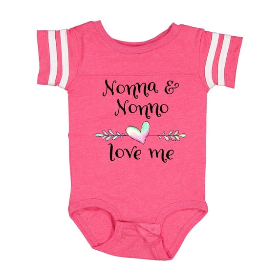 Inktastic Nonna and Nonno Love Me Heart Grandchild Boys or Girls Baby Bodysuit