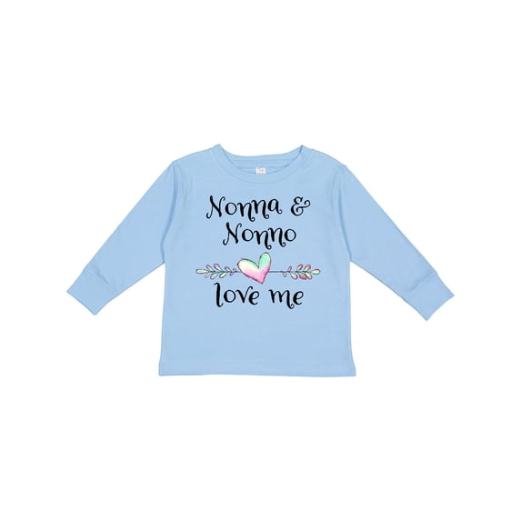Inktastic Nonna and Nonno Love Me Heart Grandchild Boys or Girls Long Sleeve Toddler T-Shirt