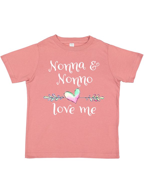 Nonna and Nonno Love Me- Heart Grandchild Boys or Girls Toddler T-Shirt