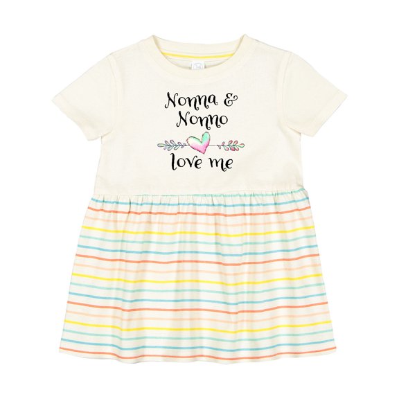 Inktastic Nonna and Nonno Love Me Heart Grandchild Girls Baby Dress
