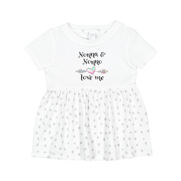 Inktastic Nonna and Nonno Love Me Heart Grandchild Girls Baby Dress