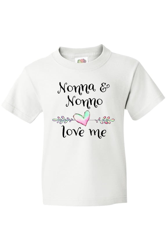 Nonna and Nonno Love Me- Heart Grandchild Youth T-Shirt