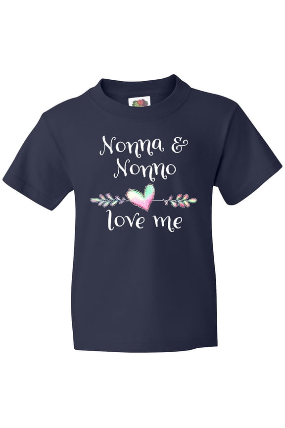 Nonna and Nonno Love Me- Heart Grandchild Youth T-Shirt