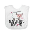 thumbnail image 1 of Inktastic Nonna and Papa Grandchild Lamb Boys or Girls Baby Bib, 1 of 4