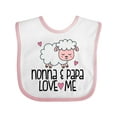 thumbnail image 1 of Inktastic Nonna and Papa Grandchild Lamb Boys or Girls Baby Bib, 1 of 4