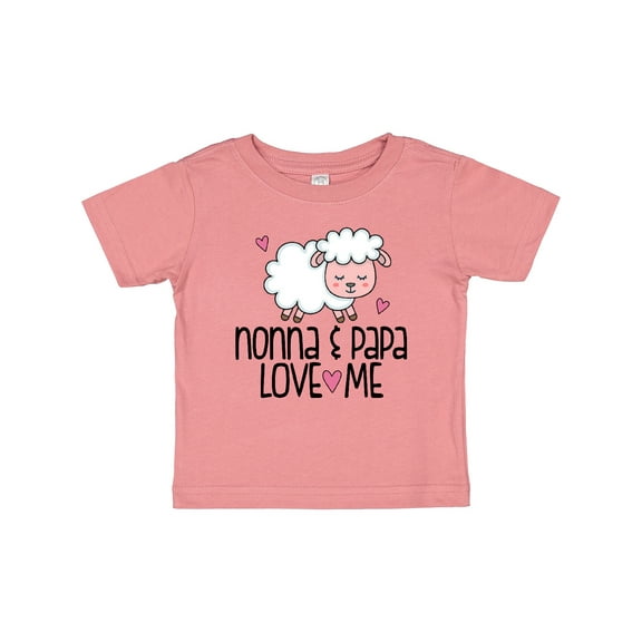 Inktastic Nonna and Papa Grandchild Lamb Boys or Girls Baby T-Shirt