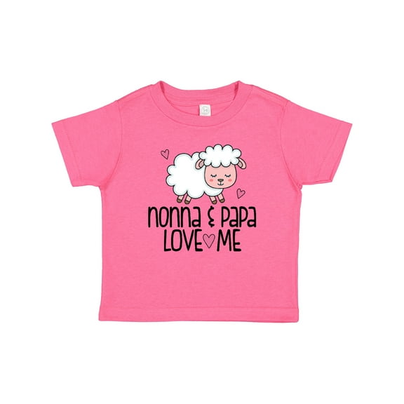 Inktastic Nonna and Papa Grandchild Lamb Boys or Girls Baby T-Shirt