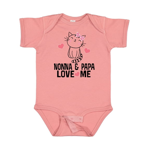 Inktastic Nonna and Papa Love Me Grandchild Kitty Girls Baby Bodysuit