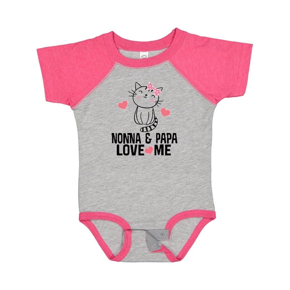 Inktastic Nonna and Papa Love Me Grandchild Kitty Girls Baby Bodysuit