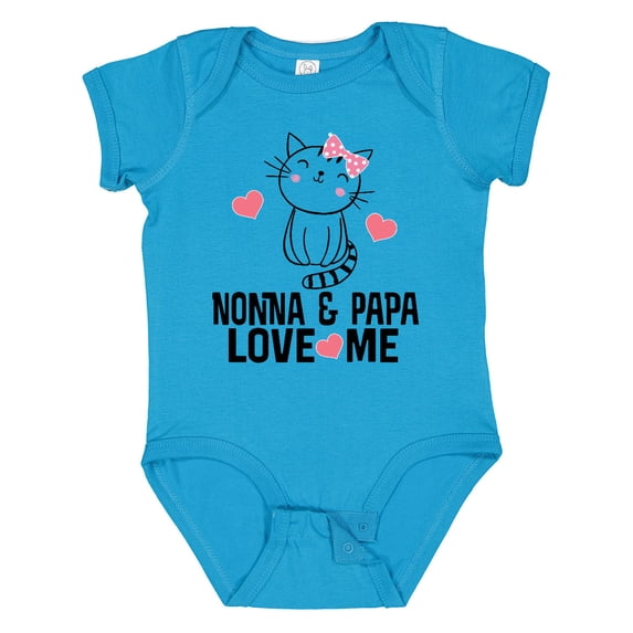 Inktastic Nonna and Papa Love Me Grandchild Kitty Girls Baby Bodysuit