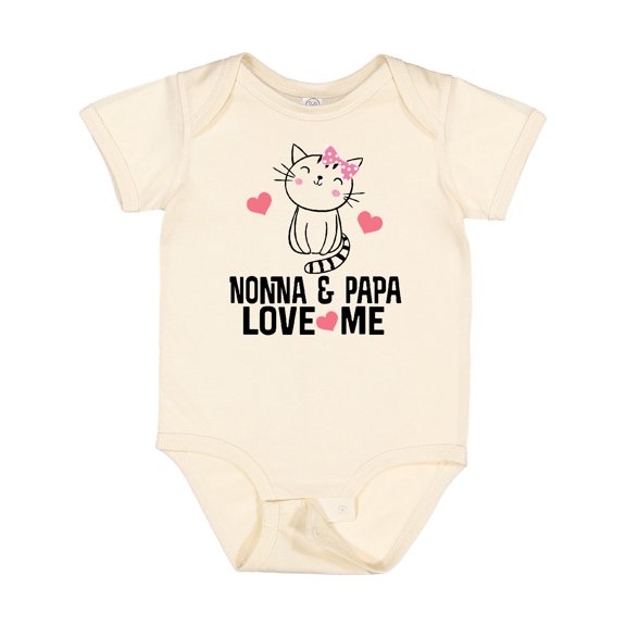 Inktastic Nonna and Papa Love Me Grandchild Kitty Girls Baby Bodysuit