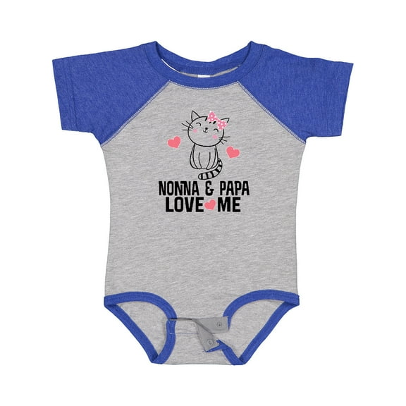 Inktastic Nonna and Papa Love Me Grandchild Kitty Girls Baby Bodysuit