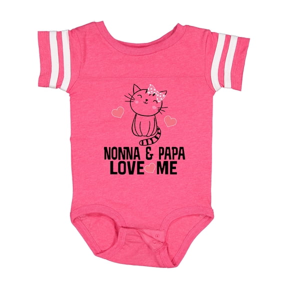 Inktastic Nonna and Papa Love Me Grandchild Kitty Girls Baby Bodysuit
