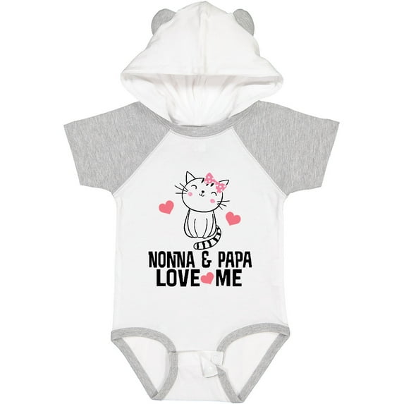Inktastic Nonna and Papa Love Me Grandchild Kitty Girls Baby Bodysuit