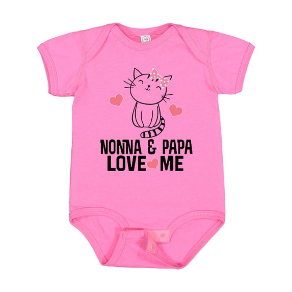 Inktastic Nonna and Papa Love Me Grandchild Kitty Girls Baby Bodysuit