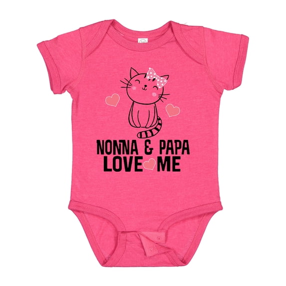 Inktastic Nonna and Papa Love Me Grandchild Kitty Girls Baby Bodysuit