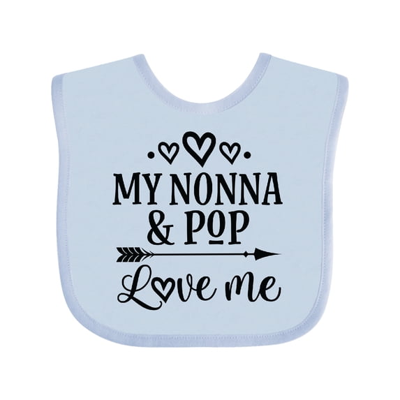 Inktastic Nonna and Pop Love Me Girls Baby Bib