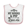 thumbnail image 1 of Inktastic Nonna and Pop Love Me Girls Baby Bib, 1 of 4