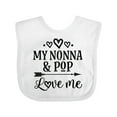 thumbnail image 1 of Inktastic Nonna and Pop Love Me Girls Baby Bib, 1 of 4